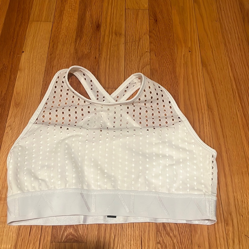 Alala Mesh Criss Cross Bra White